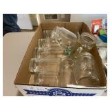 Misc Glassware, Batteries, Electrical, misc