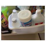 2 Boxes Misc Cleaning Supplies, Lights