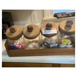 Canister Set with Wood Holder