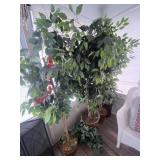 4 Misc Fake Decorative Trees