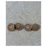WWI US Army Brass Greatcoat Buttons - Set of 4