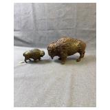 Antique Cast Iron Bison Buffalo Still Banks, 2 Pc