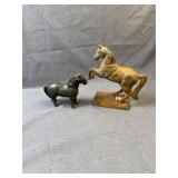 Antique Cast Iron Horse Still Coin Banks, 2 Pcs