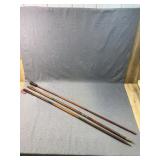 Antique Carved Hardwood Walking Canes Trio