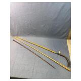 Antique Wooden Cane Sword & Walking Stick Parts