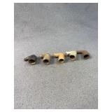 Antique Clay Tobacco Elbow Pipe Bowls Lot of 5