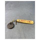 Antique US Army Cast Iron Padlock with Key & Tag