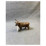 Antique Cast Iron Bull Still Coin Bank Figurine