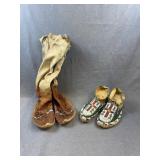 Two Pairs of Plains Indian Beaded Moccasins