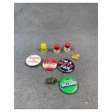US Political Campaign Pins, Thimbles & Tokens