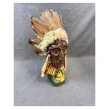 Native American Chief Bust, Feather Headdress