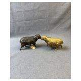 Antique Lamb and Sheep Still Coin Banks Pair