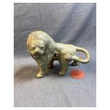 Cast Iron Lion Doorstop Still Penny Bank