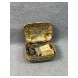 Antique Military Sewing Kit Tin and Notions