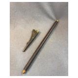 Antique Carved Horn & Wood Folk Art Walking Cane