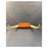 Mounted Longhorn Steer Horns on Fabric Plaque