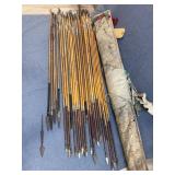 Antique Native American Hide Quiver & Arrow Set