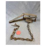 Antique Cast Iron Double Long Spring Animal Trap