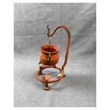 Miniature Cast Iron Cauldron with Metal Stand