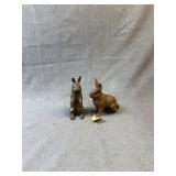 Antique Rabbit Cast Iron Still Banks, Pair