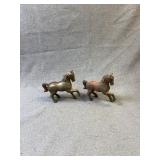 AC Williams Prancing Horse Iron Banks, Pair