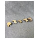 Antique Clay Elbow Pipe Bowls Group of Five