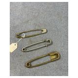 Antique Brass Laundry & Blanket Safety Pins