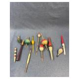 Assorted Wood & Cork Fishing Bobbers Lot