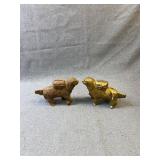 Antique St Bernard Dog Pack Coin Banks Pair