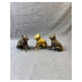 Trio of Cast Iron Boston Terrier Dog Still Banks