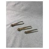 Three Antique Cast Iron Handheld Bullet Molds