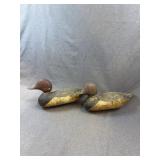 Set of 4 Antique Wooden Duck Decoys, Raymond Lead