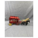 Kenton Cast Iron Overland Circus Bear Wagon Toy
