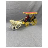 Cast Iron Horse Drawn Surrey Carriage Toy