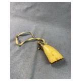 19th Century Horn Powder Flask, Brass Charger