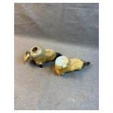 Antique Taxidermy Deer Hoof Ashtray & Inkwell Set