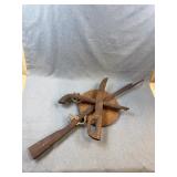 Folk Art Military Weapon Wooden Wall Plaque