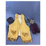 Western Leather Fringe Vest & Accessory Bags
