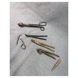 Antique Iron Candle Snuffer and Specialty Pliers