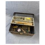 Metal Tackle Box with Fishing Lures & Line