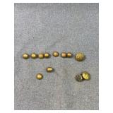 Antique Brass Military Buttons Great Seal Lot