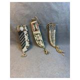 Native American Style Beaded Knife Sheaths Trio