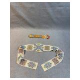 Native American Beaded Sash & Beaded Fringe Tab