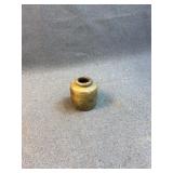 Antique 19th C. Tan Stoneware Round Ink Bottle