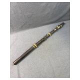 Antique 5-Key Wooden Flute With Bone Accent Rings