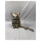 Antique Japanese Cast Iron Owl Hanging Lantern