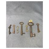 Antique Cast Iron and Metal Skeleton Keys Lot