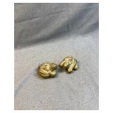 Brass Anatomically Correct Naughty Frogs, Pair