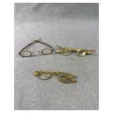 Three Georgian Brass Wig Spectacles