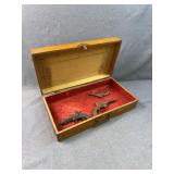 Antique Cast Iron Cap Gun Collection & Wood Box